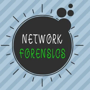 Writing note showing Network Forensics. Business photo showcasing monitoring and Stock Illustration