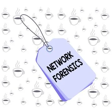Writing note showing Network Forensics. Business photo showcasing monitoring and 스톡 일러스트