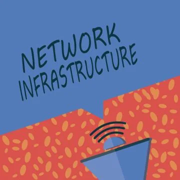 Writing note showing Network Infrastructure. Business photo showcasing Hardware Stock Illustration