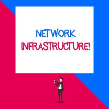 Writing note showing Network Infrastructure. Business photo showcasing Hardware Stock Illustration