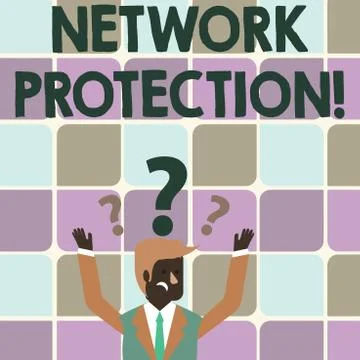 Writing note showing Network Protection. Business photo showcasing protect the Stock Illustration