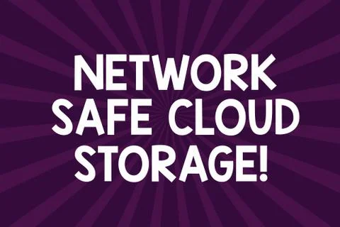 Writing note showing Network Safe Cloud Storage. Business photo showcasing 库存插图