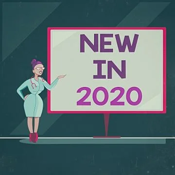 Writing note showing New In 2020. Business photo showcasing what will be Stock Illustration
