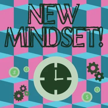 Writing note showing New Mindset. Business photo showcasing mental attitude o Stock Illustration