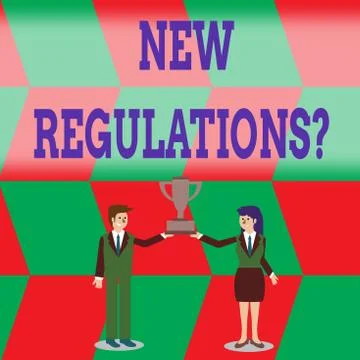 Writing note showing New Regulations Question. Business photo showcasing rules Ilustración de archivo