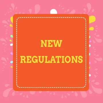 Writing note showing New Regulations. Business photo showcasing Regulation Stock-Illustration