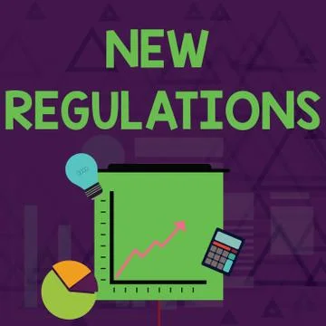 Writing note showing New Regulations. Business photo showcasing Regulation Stock Illustration