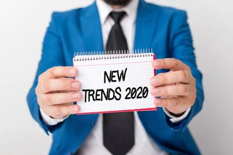 Writing note showing New Trends 2020. Business photo showcasing general Stock Photos