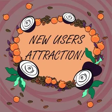 Writing note showing New Users Attraction. Business photo showcasing Something Illustrazione stock