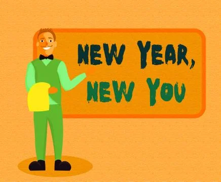 Writing note showing New Year, New You. Business photo showcasing coming January 스톡 일러스트