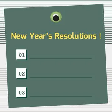 Writing note showing New Year Resolutions! Illustrazione stock