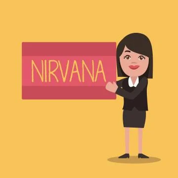 Writing note showing Nirvana. Business photo showcasing Transcendent state of Stock Illustration