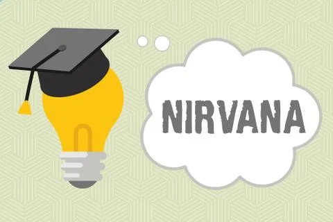 Writing note showing Nirvana. Business photo showcasing Transcendent state of Stock Illustration