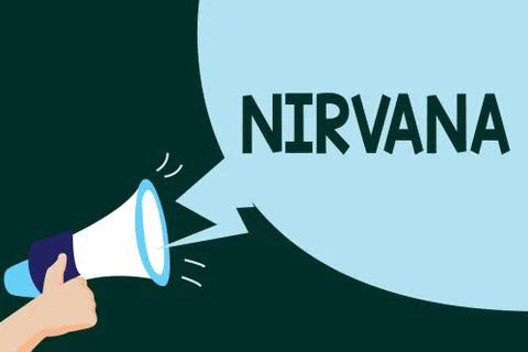 Writing note showing Nirvana. Business photo showcasing Transcendent state of Stock Illustration