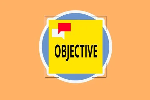Writing note showing Objective. Business photo showcasing expressing or dealing 스톡 일러스트