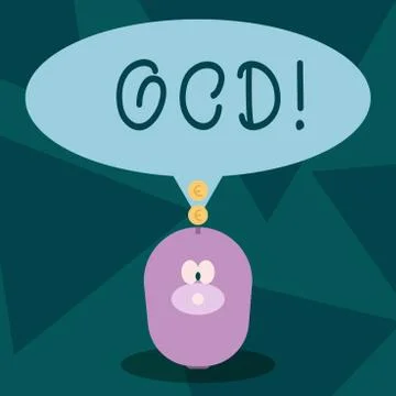 Writing note showing Ocd. Business photo showcasing Obsessive Compulsive 스톡 일러스트