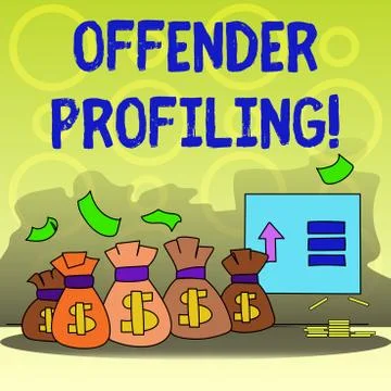Writing note showing Offender Profiling. Business photo showcasing Develop Stock Illustration
