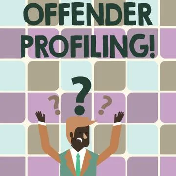 Writing note showing Offender Profiling. Business photo showcasing Develop Stock Illustration