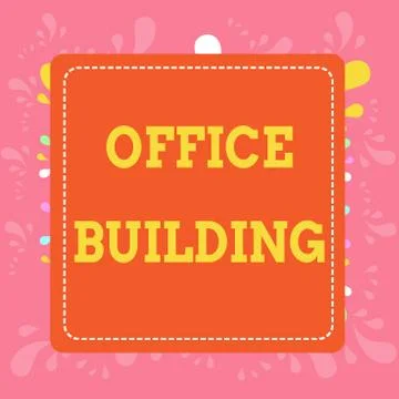 Writing note showing Office Building. Business photo showcasing Commercial Ilustración de archivo