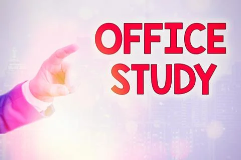Writing note showing Office Study. Business photo showcasing any location or Stockfoto's