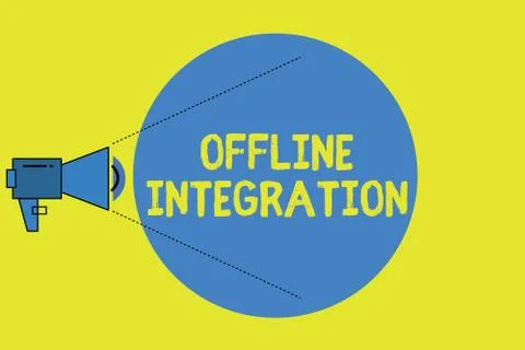 Writing note showing Offline Integration. Business photo showcasing First Triad Ilustración de archivo