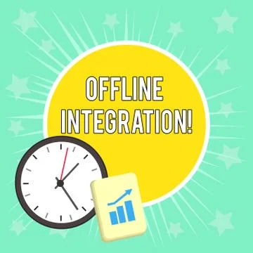 Writing note showing Offline Integration. Business photo showcasing First Triad Ilustración de archivo