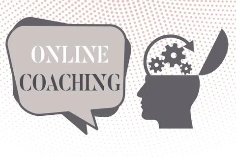 Writing note showing Online Coaching. Business photo showcasing Learning from 스톡 일러스트