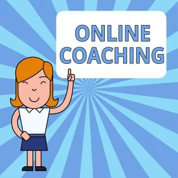 Writing note showing Online Coaching. Business photo showcasing Learning from Stockillustratie