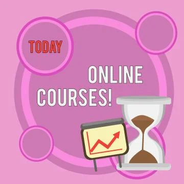Writing note showing Online Courses. Business photo showcasing courses deliver a Stock-Illustration