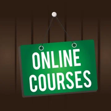 Writing note showing Online Courses. Business photo showcasing courses deliver a Stock Illustration