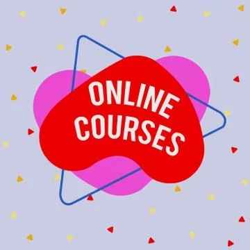 Writing note showing Online Courses. Business photo showcasing courses deliver a Stock Illustration
