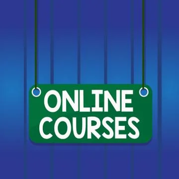 Writing note showing Online Courses. Business photo showcasing courses deliver a Stock-Illustration