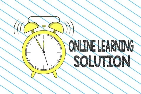 Writing note showing Online Learning Solution. Business photo showcasing use  イラスト素材