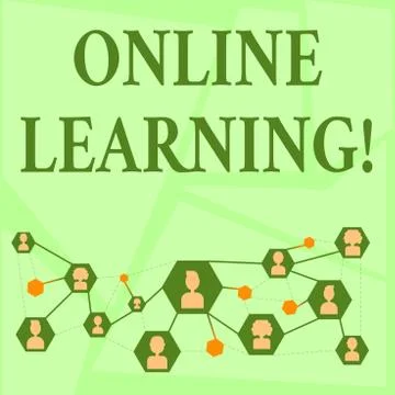 Writing note showing Online Learning. Business photo showcasing refers to course 스톡 일러스트