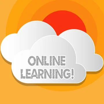 Writing note showing Online Learning. Business photo showcasing refers to course Illustrazione stock