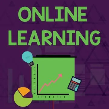 Writing note showing Online Learning. Business photo showcasing Larning with the Stockillustratie
