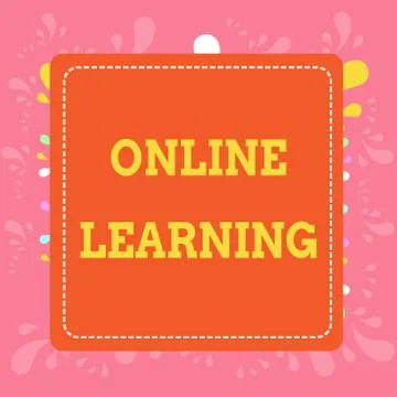 Writing note showing Online Learning. Business photo showcasing Larning with the イラスト素材