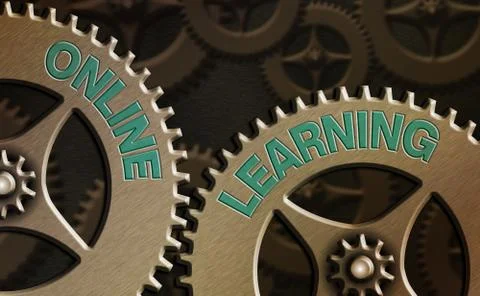 Writing note showing Online Learning. Business photo showcasing taking a course Illustrazione stock