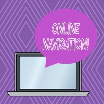 Writing note showing Online Navigation. Business photo showcasing navigating a Stock Illustration