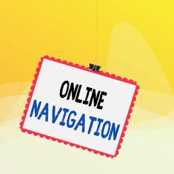 Writing note showing Online Navigation. Business photo showcasing navigating a Stock Illustration