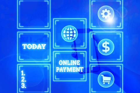 Writing note showing Online Payment. Business photo showcasing Internetbased Stock Photos
