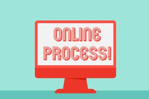 Writing note showing Online Process. Business photo showcasing An automated way 库存插图