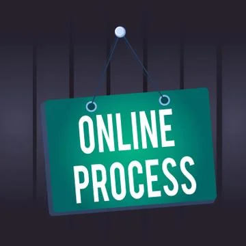 Writing note showing Online Process. Business photo showcasing An automated way Illustrazione stock