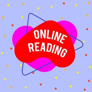 Writing note showing Online Reading. Business photo showcasing process of Stock Illustration