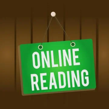 Writing note showing Online Reading. Business photo showcasing process of Stockillustratie