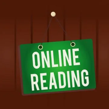 Writing note showing Online Reading. Business photo showcasing process of Stock Illustration