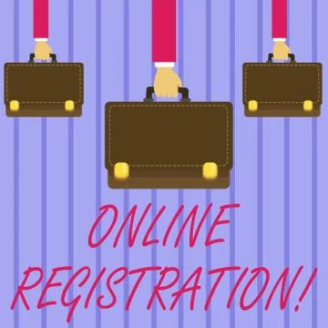 Writing note showing Online Registration. Business photo showcasing System fo Stock Illustration