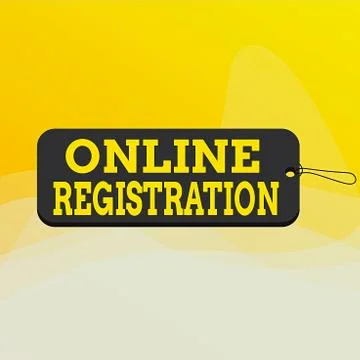 Writing note showing Online Registration. Business photo showcasing System for イラスト素材