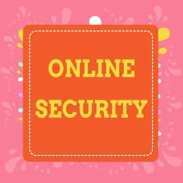 Writing note showing Online Security. Business photo showcasing rules to protect Stock Illustration