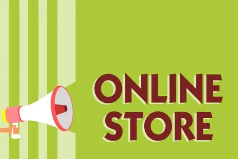 Writing note showing Online Store. Business photo showcasing A website that Illustrazione stock